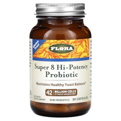 Flora Super 8 Hi-Potency Probiotic - 42 миллиардов КОЕ - 30 капсул - Flora