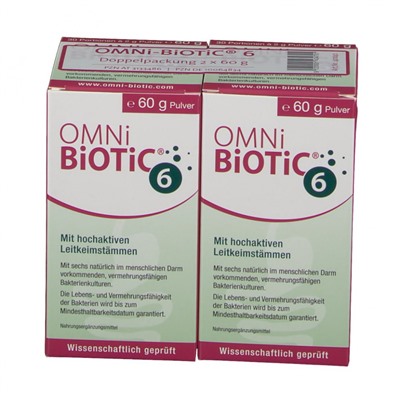 OMNi-BiOTiC6 (Омни-биотик6) Порошок с пробиотиком, 2X60 г