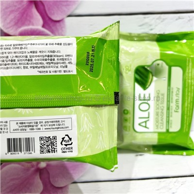 Салфетки с экстрактом алоэ FarmStay Aloe Moisture Soothing Cleansing Tissue (78)