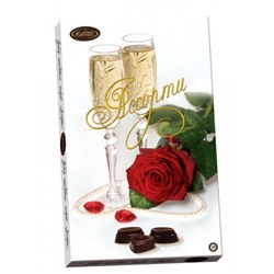 Набор конфет Ассорти Роза с бокалами 250г/Шоколадный Кутюрье