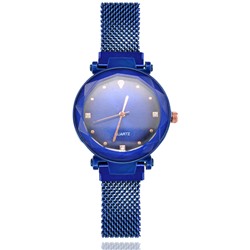 1H0008-3 Наручные часы со стразами, цвет синий