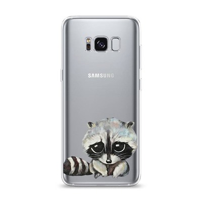 Силиконовый чехол Большеглазый енот на Samsung Galaxy S8