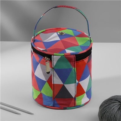 Сумка-футляр «Треугольники», 1 люверс, d = 14 × 14,5 см, цвет разноцветный