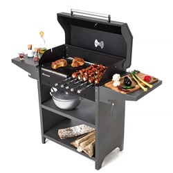 Мангал "Family Standart BBQ FSB2000" 133,2 х 44,1 х 96,6 см, 2 мм, крышка, боковые полки