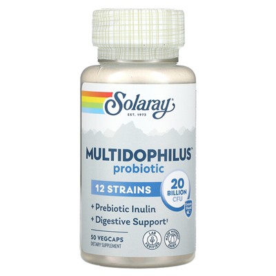 Solaray Пробиотик Multidophilus, 20 миллиардов КОЕ, 50 растительных капсул