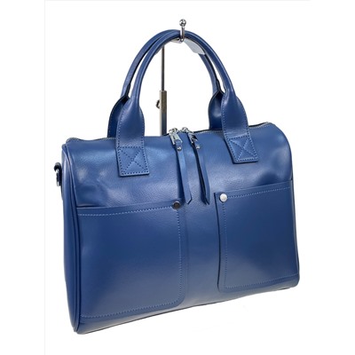 Женская сумка из натуральной кожи, цвет ярко синий