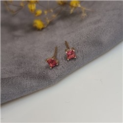 Серьги  гвоздики  "Xuping ML" ювелирная бижутерия с фианитом, покрытие: позолота, цвет камня: темно-розовый, 455092, арт. 847.434