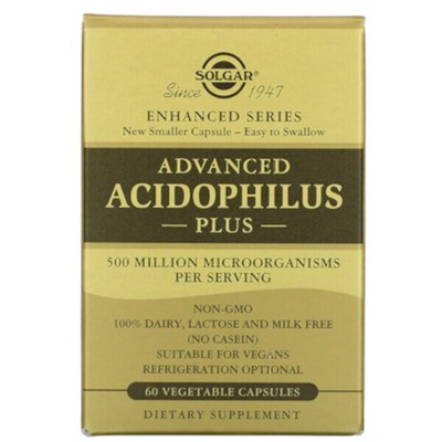 Solgar Advanced Acidophilus Plus, 60 растительных капсул
