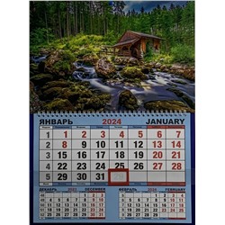 Календарь одноблочный большой 2024г. Природа Мельница КШ-24004