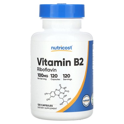 Nutricost Витамин B2, 100 мг, 120 капсул