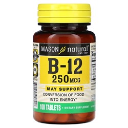 Mason Natural Б-12, 250 мкг, 100 таблеток
