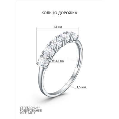 Серьги из серебра с фианитами родированные 925 пробы S2180771010р