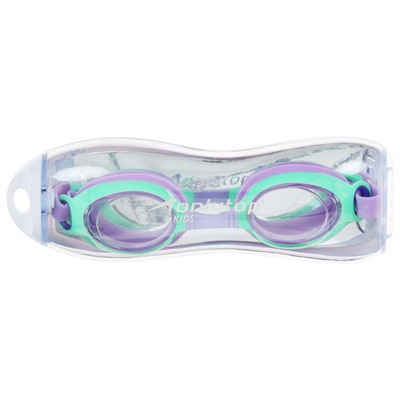 Очки для плавания детские ONLYTOP, беруши, набор носовых перемычек, цвет фиолетовый/зелёный