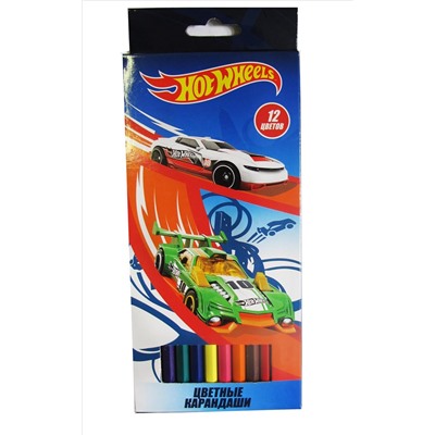 Центрум. Hot Wheels 88771 Карандаши цветные пластиковые 12 цветов