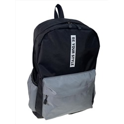 Мужской рюкзак из текстиля ,цвет черый с серым