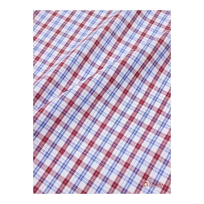 Ткань блузочно-сорочечная "Красно-сине-белая клетка", ВИД3, ш.1.5м, хлопок-100%, 125гр/м.кв