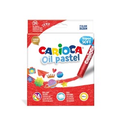 Пастель масляная 24 цвета, Carioca Oil Pastel, премиум яркая, супермягкая, картон, европодвес