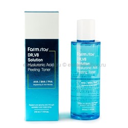 Тонер с гиалуроновой кислотой FarmStay DR.8 Solution Hyaluronic Acid Peeling Toner 210ml (125)