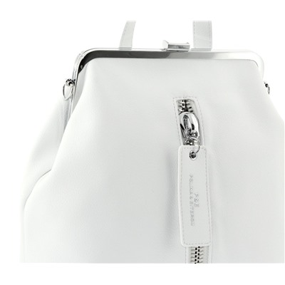 Сумка рюкзак белая с застежкой поцелуй Polina & Eiterou W 9673