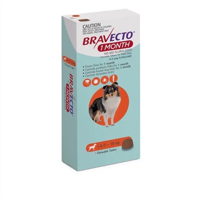 Bravecto 1 Monat Floh- und Zeckenkauartikel für Hunde