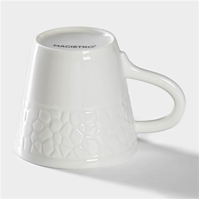 Чашка фарфоровая кофейная Magistro Rodos, 100 мл, цвет белый