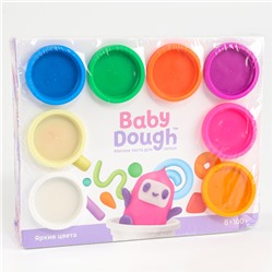 Тесто для лепки BabyDough, набор 8 цветов, яркие BD020