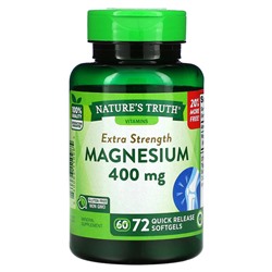 Nature's Truth Магний повышенной прочности, 400 мг, 72 быстродействующих мягких желатиновых капсулы