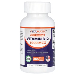 Vitamatic Витамин B12, ягоды, 1000 мкг, 365 быстрорастворимых таблеток