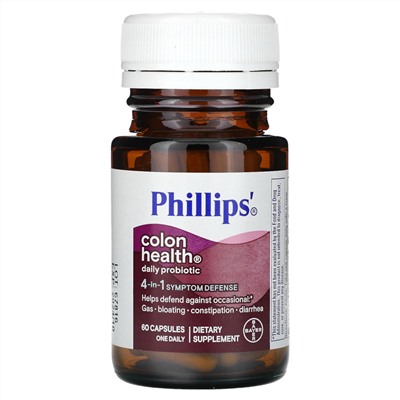 Phillips' Ежедневный пробиотик Colon Health, 60 капсул