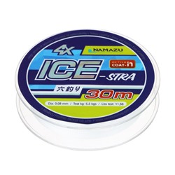 Шнур плетеный Namazu Ice-Stra 4Х, диаметр 0.08 мм, тест 5.3 кг, 30 м, белый