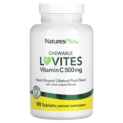 NaturesPlus Жевательные Lovites, витамин С, натуральные фрукты, 500 мг, 90 таблеток
