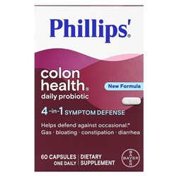 Phillips' Ежедневный пробиотик Colon Health, 60 капсул