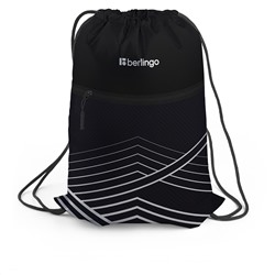 Мешок для обуви 1 отделение Berlingo "Black and white geometry", 360*470мм, карман на молнии