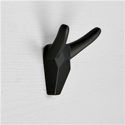 Крючок мебельный CAPPIO CKD001 HORN, двухрожковый, черный