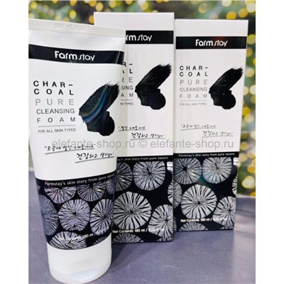 Пенка для умывания FarmStay Charcoal Pure Cleansing Foam 180ml (78)