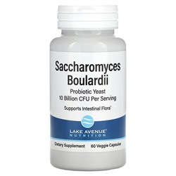 Lake Avenue Nutrition Saccharomyces Boulardii, 10 Billion CFU, 60 Veggie Capsules