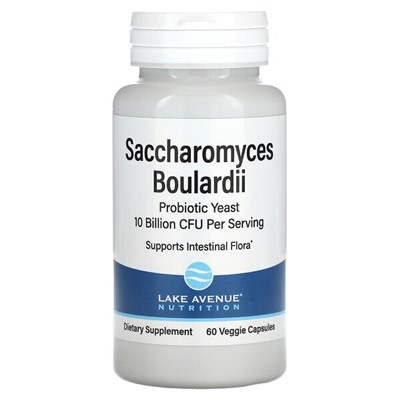 Lake Avenue Nutrition Saccharomyces Boulardii, 10 Billion CFU, 60 Veggie Capsules