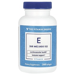 The Vitamin Shoppe Vitamin E, 268 mg (400 IU), 240 Softgels