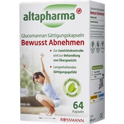 altapharma Bewusstes Abnehmen Сознательная потеря веса, cредство для контроля чувства голода и поддержки обмена веществ, 64 шт