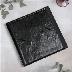 Блюдо фарфоровое для подачи Magistro Pietra lunare, 27,5×27,5 см, цвет чёрный
