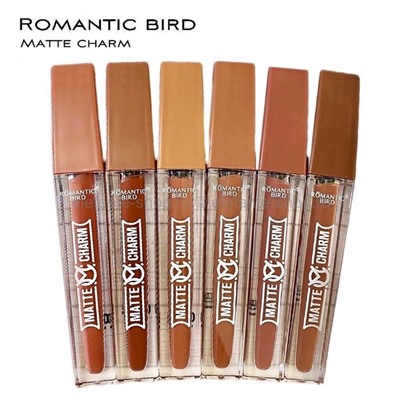 Набор матовых блесков для губ Romantic Bird Matte Sharm NO.RB199L, 6 штук