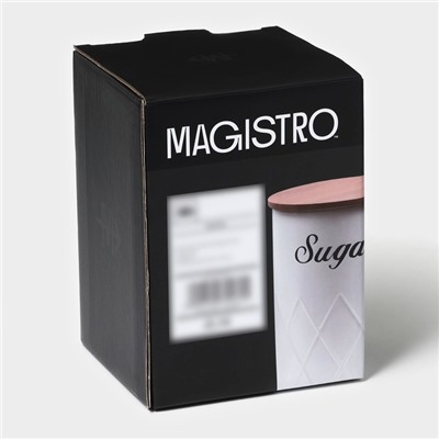 Банка для сахара Magistro Sugar Graphite, 9,5×13,5 см, цвет серый, с бамбуковой крышкой