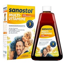 Sanostol ohne Zuckerzusatz , Саностол Мультиватаминный БЕЗ сахара для детей с 3ех лет, 460 мл