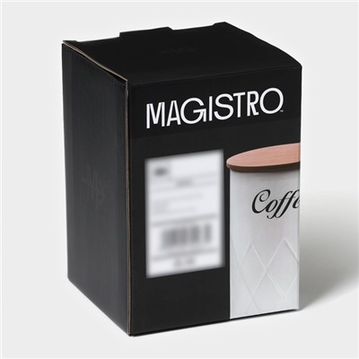 Банка для кофе Magistro Coffee Graphite, 9,5×13,5 см, цвет серый, с бамбуковой крышкой