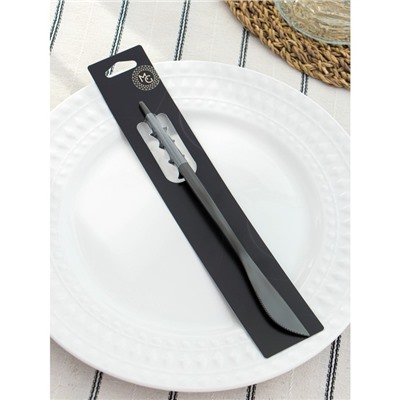 Нож столовый из нержавеющей стали Magistro «Фолк», длина 22 см, цвет чёрный