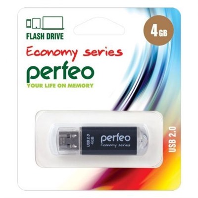 4Gb Perfeo E01 Black Economy Series USB 2.0 (PF-E01B004ES)