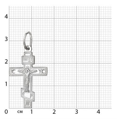 крест из серебра штампованный белый