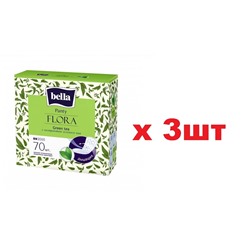 Bella 70шт Прокладки ежедневные Panty Flora Green Tea с экстрактом Зеленого чая 3шт