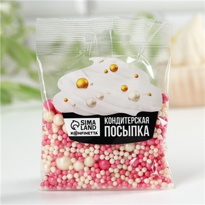 Посыпка кондитерская мягкая: розовая, 50 г.