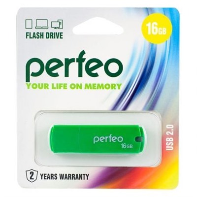 16Gb Perfeo C05 Green USB 2.0 (PF-C05G016)